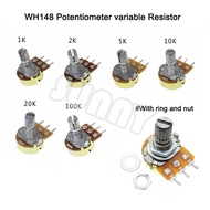 4pcs WH148 Adjustable Resistor 3pin single layer 1K 2K 5K 10K 20K 50K 100K 250K 500K 1M Ohms B1K B5K