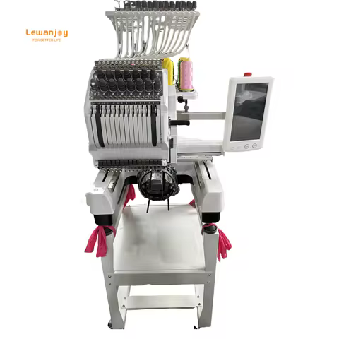 Lewanjoy Simple Single Head Commercial 15 Needles 240*400MM Embroidery Machine Customized Shirts Gar