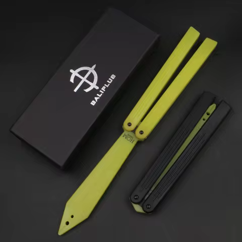 HOM ST Practice Plastic Unshaved Folding Pocket EDC butterfly knife Balisong Trainer