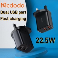 Mcdodo USB Port UK plug adapter 22.5W fast charging cable USB Power Android charger with cable portable travel charger
