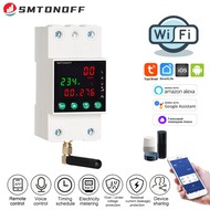 Tuya WiFi Single Phase 2P 63A Auto-Reclosing Over Under Voltage Protector Prepaid Meter Timer Switch