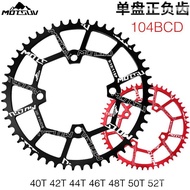 Mountain Bike Chainring | 104BCD | Single-Speed | 40T–52T | Aluminum Alloy | Red/Black