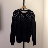 LV黑白漸變棉質針織長袖上衣/M