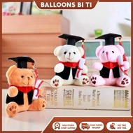 Graduation bear is a meaningful gift _ Cute stuffed bachelor's graduation teddy bear keychain, a mea