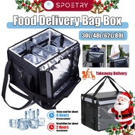 30L/48L/62L/80L Food Delivery Bag Box Thermal Bag for Waterproof Storage Pouch Rider Heat Insulation