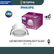 🔥NEW + ANTI GLARE🔥 PHILIPS LED Becken Downlight DL260 7W 11W ( 3000K / 6500K ) Philips Becken Lampu 