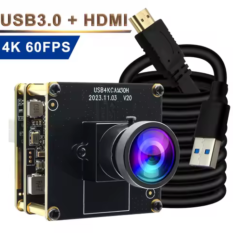 ELP 4K HDMI USB 3.0 60fps Camera Module Wide Angle with 120 Degree No Distortion Lens H.264 Mini Vid