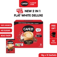Cafe21- Flat White Deluxe Instant Coffee Mix 270g Total Weight Made in Singapore No Added Sugar