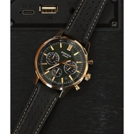 [Original] Casio Edifice EFR-575CL-3A Gold Tone Green Analog Leather Chronograph Men Watch