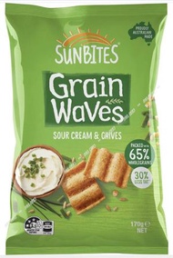 SUNBITES - 澳洲 Grain Waves 酸忌廉香蔥味穀物脆片 170g **此日期前最佳: 2026年2月15日**