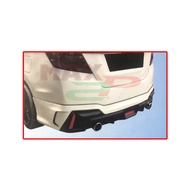 Perodua Bezza (2016) DRIVE 68 Rear Back Bumper Skirt With 2 Pieces Exhaust &amp; Pipe PU Bodykit - Raw Material Rubber State
