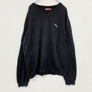 古著PUMA針織衫，黑色，2XL碼