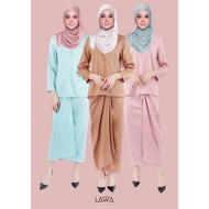 LAWA ✨ BAJU KURUNG SATIN PARIO PLAIN (SKIRT AND TOP)