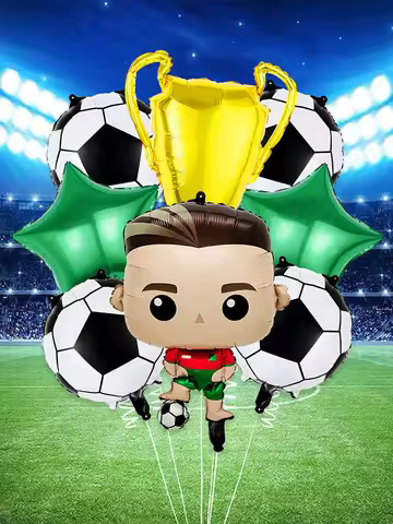1/8 Pcs Football Birthday Party Balloon Set, Championship Trophy, Football Game, Birthday Party Deco