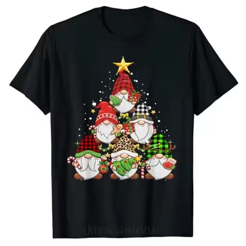 Christmas Gnome Shirt Funny Family Pajamas Gnome Tree Xmas Costume T-Shirts Gifts Cute Graphic Tee T