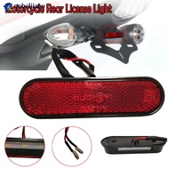 NOBELJIAOO Universal Motorcycle Rear Reflector License Plate Light 3 LED Number Plate Light Tail Red