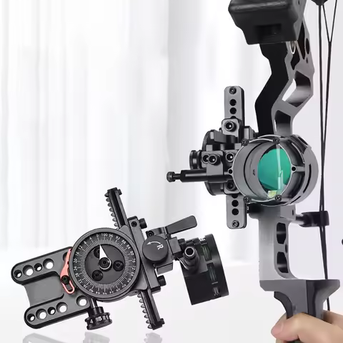 Archery 1 Pin 0.019" Optic Fiber Bow Sight Right Hand Micro-Adjustable Compound Bow Shooting Scope f