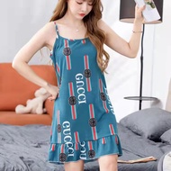 FESHOP #DS cute spaghetti drees for women pajama sleepwear ruffle duster