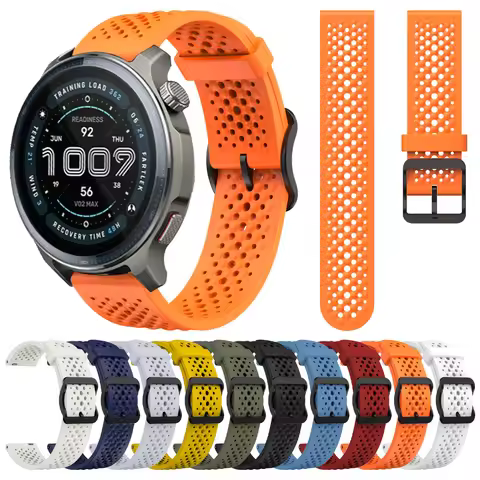 For Amazfit BALANCE 2 47MM/GTR4 3Pro Correa 22mm Silicone Strap For Amazfit Bip 6/Active/Stratos 3 2