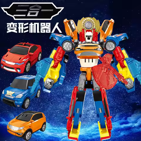 3 In 1 Tobots Transformation Robot Korea Cartoon Brothers Anime Deformation Car Airplane Toys for Ch