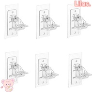 LILAC 6 Pcs Curtain Rods No Drilling, Transparent ABS Curtain Rod Brackets,  No Drill Self-adhesive Strong Bearing Capacity Curtain Rod Hooks Kitchen
