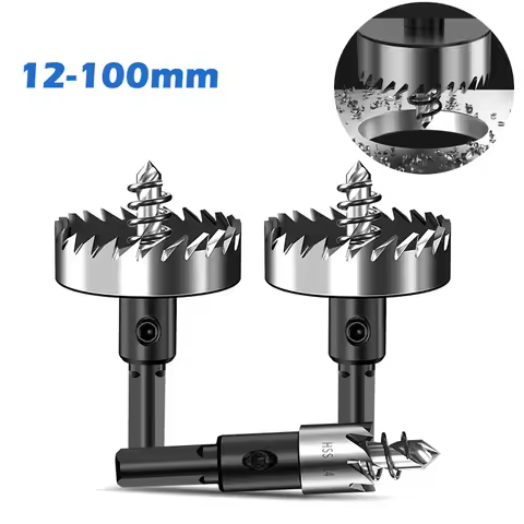 Hole Saw Set 12-100mm Hard Metal Drill Bits Heavy Duty Hole Opener Hole Cutter For Metal Stainless S