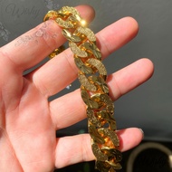 Gelang Benson Rantai Emas Suasa Bunga Lipan Tebal Benson Wide Suasa Gold Plated Bracelet