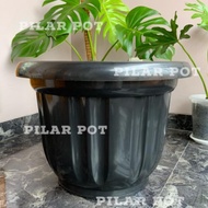 pot bunga tanaman plastik hitam 50cm - besar