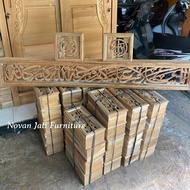 loster kaligrafi kayu jati | set loster ukir kaligrafi | panjang 160cm