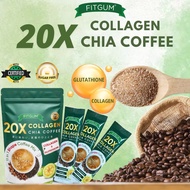 Fitgum 20X Collagen Chia Coffee 11 In 1 Shape Coffee Mix With Collagen & Glutathione Weight Loss