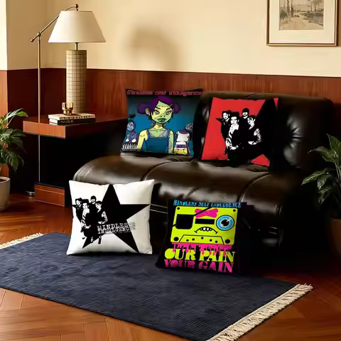 Punk M-Mindless Self IndulgenceS Cushion Cover 4Pcs Ultra Soft Short Plush Pillow Covers 40x40 45x45
