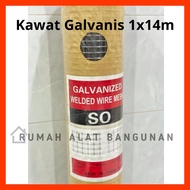 Kawat Loket Galvanis 14 Meter / Kawat Ram Putih 100 cm / Kawat Loket