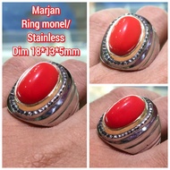 MERAH Red STONE RING MARJAN STAINLESS MONEL ALUSAN RING Cincin Lelaki Cincin Titanium Anti Karat