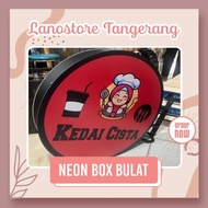 2-Sided Round Acrylic NEON BOX + Bracket Ready to Install available in sizes 30cm - 80cm (custom des