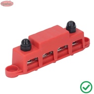 XUESHAN 4 Position Bus Bar, 48VDC 250A M10 3/8 M10 Studs Bus Bar, Screw Terminals Red/Black 4 Positi