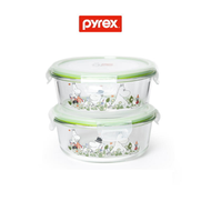 Corelle Brands MOOMIN Round Glass Airtight Container 960ml 2p Set / Food Container / Food Storage