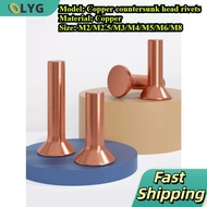 Copper countersunk head rivets GB869 percussion type flat head flat cone head solid rivets Copper d 