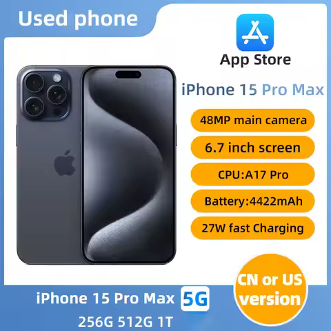 Apple iphone 15 Pro Max 5G 6.7'' A17Pro Bionic Chip iOS17 256GB/512GB/1T ROM All Colours in Good Con