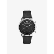 นาฬิกาข้อมือผู้ชาย EMPORIO ARMANI Chronograph Black Leather AR11143