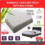 [Bulky]Furniture Specialist Bamboo Fabric Mattress With Bed frame (Single / Super Single / Queen / king Available)