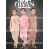 SATIN MATE BAJU MELAYU BUDAK LELAKI SLIMFIT