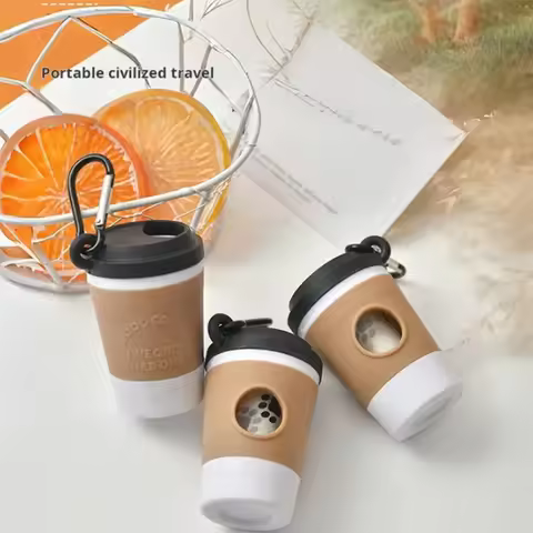 The New Pet Garbage Bag Dispenser Coffee Cup Is Fashionable and Convenient. The Dog Garbage Shell Ca