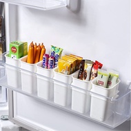 Fridge Organizer Bins for Refrigerator Side Door Shelf Plastic Utensil Holder with Drain Holes Desktop Classification Boxs 2Pcs