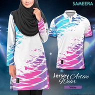 Jersey Active Wear | Woman | White | Jersey Muslimah | Saiz XS-4XL | | Sejuk Selesa