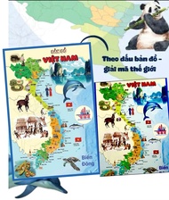 Combo 2 Tranh Bản Đồ Việt Nam Cũ Và Mới Sau Sáp Nhập 34 Tỉnh Thành Phố