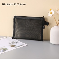1PC Mesh Zipper File Bag Handheld A4/A5/A6/B6 Size Student Pen Bag Storage Bag Transparent Handheld 