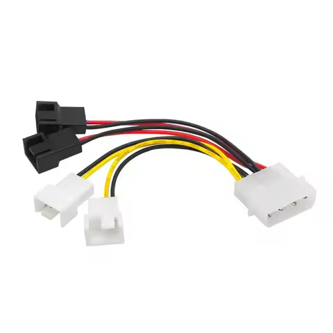 1pcs 4-Pin Molex to 3-Pin fan Power Cable Adapter Connector 12v*2 / 5v*2 Computer Cooling Fan Cables