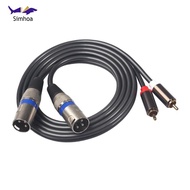 Simhoa RCA to XLR Cable, RCA Male to Male XLR (2 RCA Stereo to 2 XLR) for Audio Y