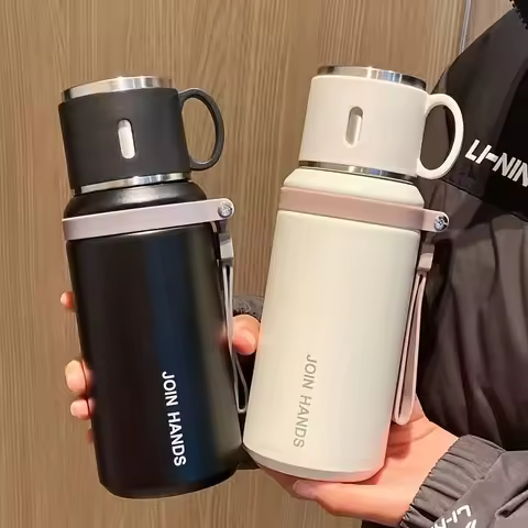 316 stainless steel portable thermos cup with cup for outdoor activities, handheld at low temperatur