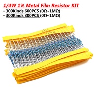 600pcs/set 30 Kinds 1/4W Resistance 1% Metal Film Resistor Pack Assorted Kit 1K 10K 100K 200K 220 oh